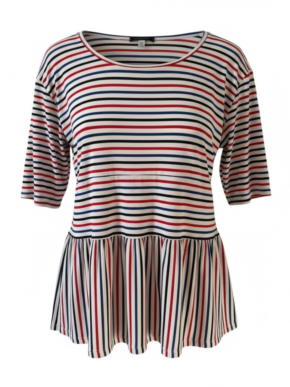 Sweet Claire Peplum Top with Navy & Red Stripes PERFECT FOR 4th of July🇺🇸